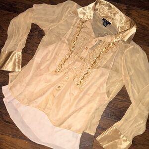 NWT sheer bob mackie blouse